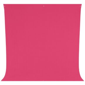 1674028186_701 Westcott Wrinkle-Resistant Backdrop in Dark Pink (2,7 x 3m) on suuri, tavallinen, suorakaiteen muotoinen kangastausta, jossa on pienet läpiviennit yläkulmissa ja loivasti kaareva alareuna.