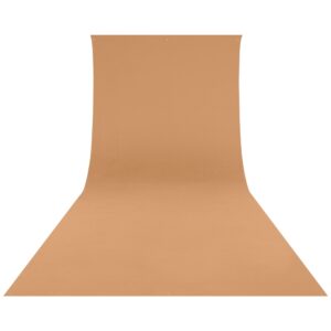 1674034349_717 Westcott Wrinkle-Resistant Backdrop in Brown Sugar (2.7 x 6.1 m) is a seamless, smooth, brownish surface, ideal for studio or product photography, with a gently curving floor-to-wall arch for a professional look.