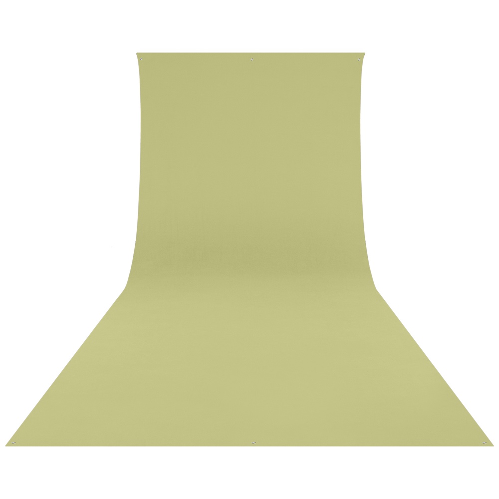 Westcott Wrinkle-Resistant Backdrop, Light Moss Green (2,7 x 6,1 m) tarjoaa saumattoman pinnan, joka ulottuu seinästä lattiaan ja sopii täydellisesti tasaisen taustan luomiseen valokuvausta varten.