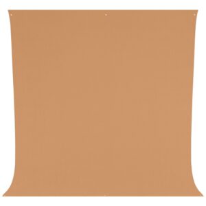 1674046752_386 The Westcott Wrinkle-Resistant Backdrop in Brown Sugar (2.7 x 3 m) is a large, rectangular brownish fabric with metallic grommets in each corner, which appears against a white background.