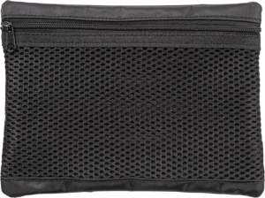 800q-01_112344 BW OUTDOOR CASES MESHBAG /MB FOR TYPE 500 on musta verkkovetoketjullinen pussi, jossa on yhtenäinen kangasreunus ja vetoketju ylhäällä valkoisella pohjalla.