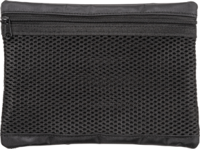 800q-01_112345 BW OUTDOOR CASES MESHBAG /MB FOR TYPE 1000 on musta pussi, jossa on verkkomainen etupaneeli näkyvyyttä varten ja vetoketju ylhäällä, jotta sisältöön pääsee helposti käsiksi.