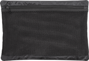 800q-01_112347 BW OUTDOOR CASES MESHBAG /MB FOR TYPE 4000 on suorakulmainen musta verkkopussi, jossa on vetoketju ja joka on suunniteltu tavaroiden säilytykseen ja järjestämiseen.