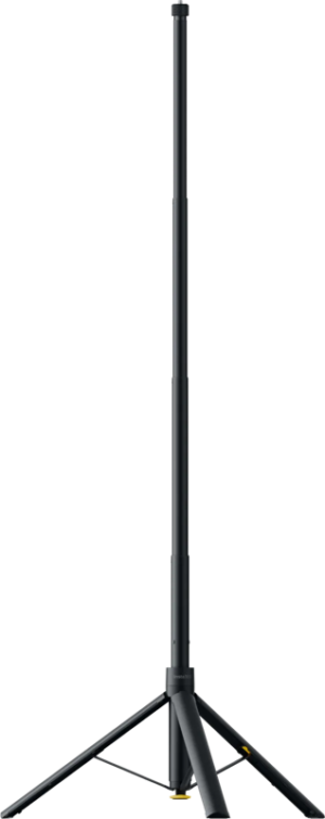 800q-01_133600 Insta360 Throwpod, a black adjustable tripod tripod, shown on a light grey background.