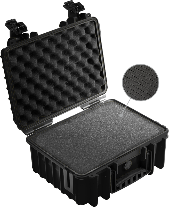 800q-02_112311 B&W Outdoor Cases Pre-Cut Foam /SI for type 3000 -esileikattu pehmustevaahto