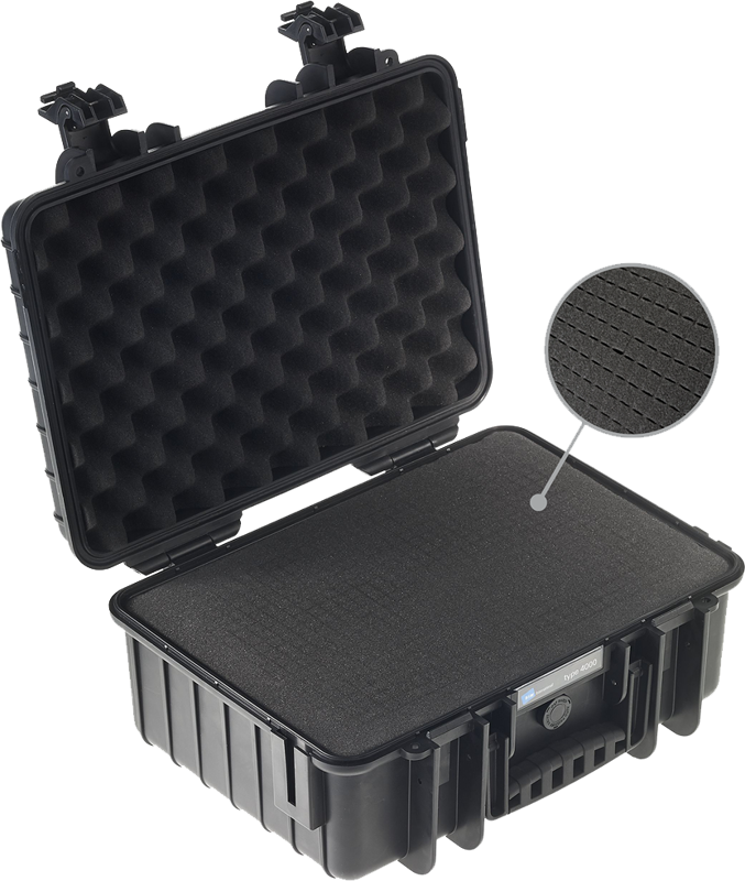 800q-02_112312 B&W Outdoor Cases Pre-Cut Foam /SI for type 4000 -esileikattu pehmustevaahto