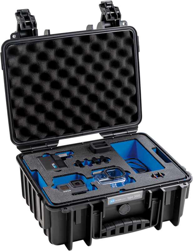 800q-02_113711 B&W Outdoor Cases Type 3000 for 2x GoPro Hero -suojalaukku, musta