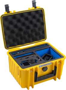 B&W Outdoor Cases Type 2000 for DJI Osmo Action 3 -suojalaukku, keltainen