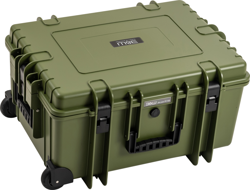 B&W Outdoor Cases Type 6800(esileikattu vaahtomuovi) -suojalaukku, vihreä