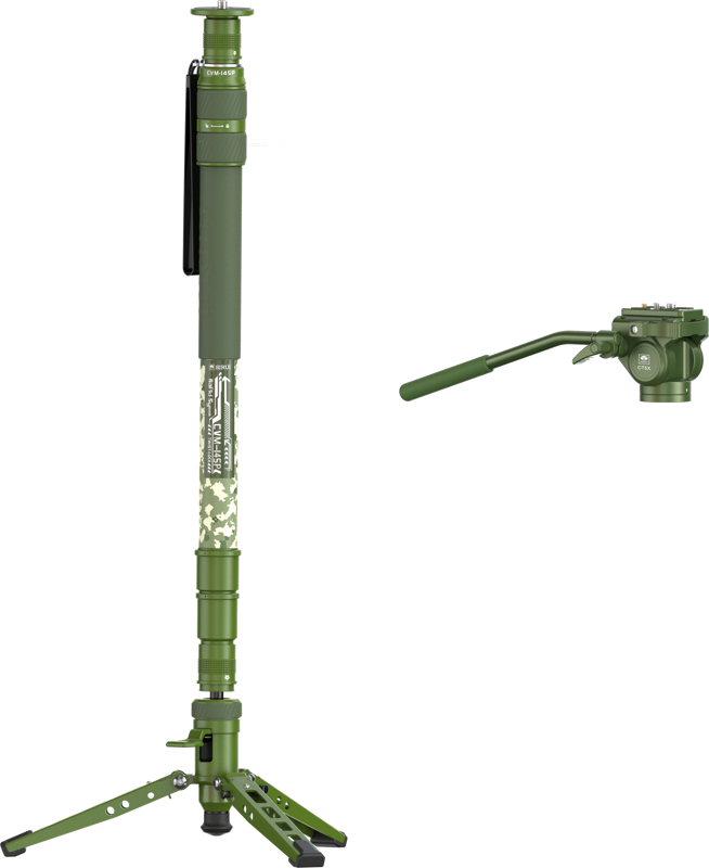 800q-02_130546 Sirui Monopod Video Set Pedal Version Camouflage CVM-145P + CT5X -videoyksijalka