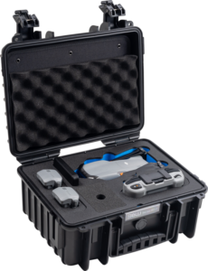 B&W Outdoor Cases Type 3000 for DJI Air 3 / DJI Air 3S / Black -suojalaukku, musta