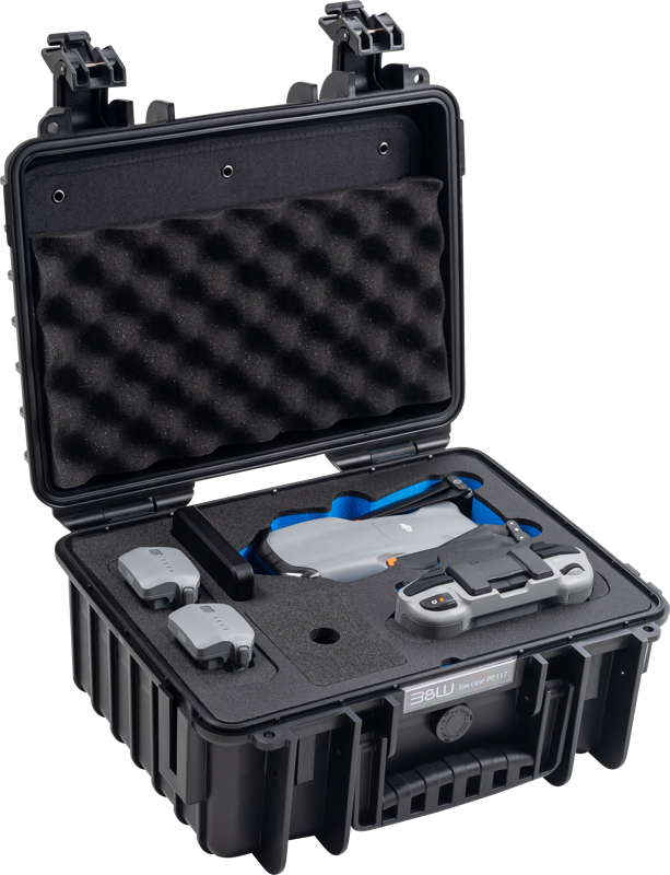 B&W Outdoor Cases Type 3000 for DJI Air 3 / DJI Air 3S / Black -suojalaukku, musta