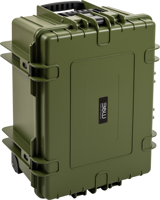 B&W Outdoor Cases Type 6800(esileikattu vaahtomuovi) -suojalaukku, vihreä