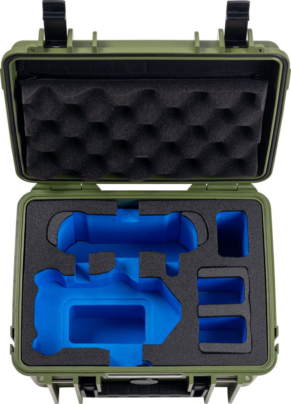 800q-03_126684 B&W Outdoor Cases Type 2000 for DJI Mini 4 Pro -suojalaukku, vihreä