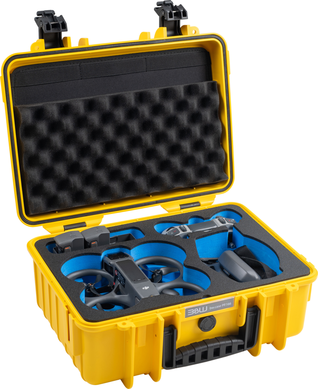 800q-03_128048 B&W Outdoor Cases Type 4000 for DJI Avata 2 -suojalaukku, keltainen