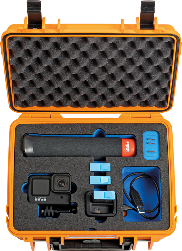 800q-04_117005 B&W Outdoor Cases Type 1000 for GoPro Hero 9 / 10 / 11 / 12 -suojalaukku, oranssi