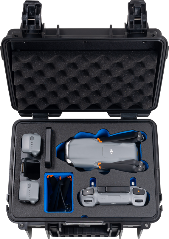 B&W Outdoor Cases Type 3000 for DJI Air 3 / DJI Air 3S / Black -suojalaukku, musta
