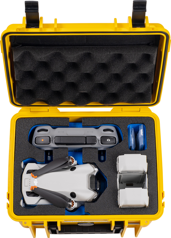 800q-04_126683 B&W Outdoor Cases Type 2000 for DJI Mini 4 Pro -suojalaukku, keltainen