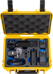 800q-04_127063 B&W Outdoor Case Type 500 for DJI Osmo Pocket 3 Creator Combo -suojalaukku, keltainen