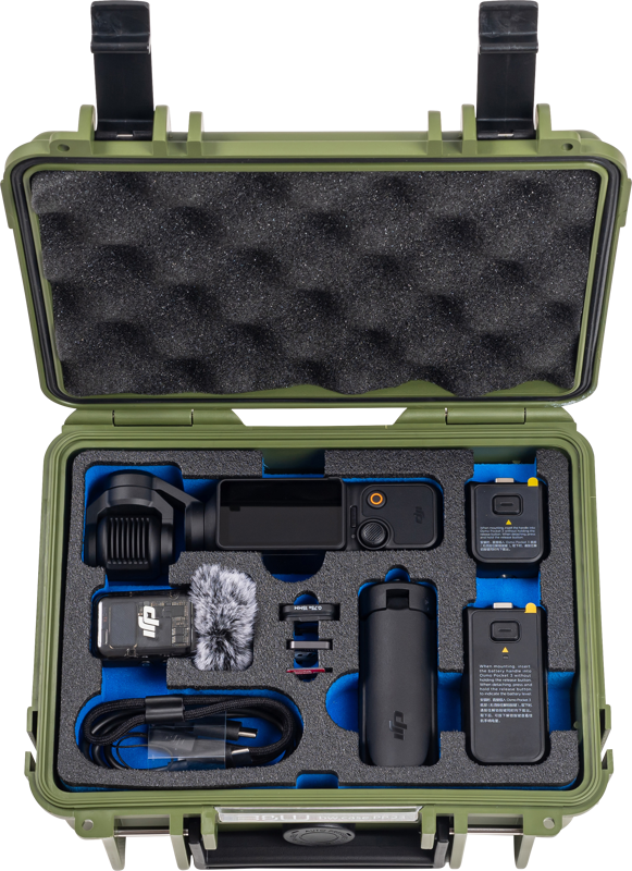 BW Outdoor Case Type 500 for DJI Osmo Pocket 3 Creator Combo -suojalaukku, vihreä