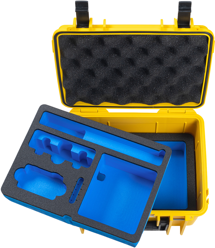 B&W Outdoor Cases Type 2000 for DJI Osmo Action 3 -suojalaukku, keltainen