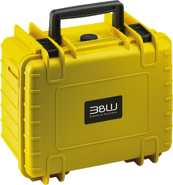 800q-05_126683 B&W Outdoor Cases Type 2000 for DJI Mini 4 Pro -suojalaukku, keltainen