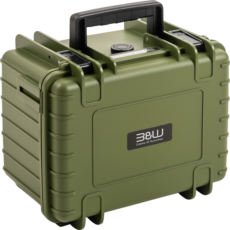 800q-05_126684 B&W Outdoor Cases Type 2000 for DJI Mini 4 Pro -suojalaukku, vihreä