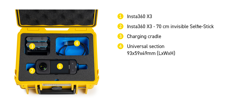 800q-06_127468 BW Outdoor Case Type 500 for Insta360 X3 -suojalaukku, oranssi