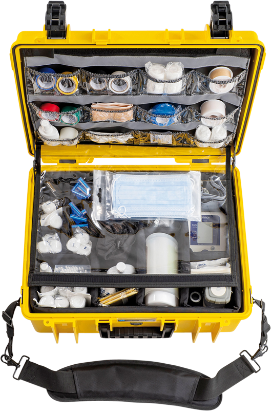 800q-15_113702 B&W Outdoor Cases Type 6000 for Medical Emergency Kit -ensiapulaukku, keltainen