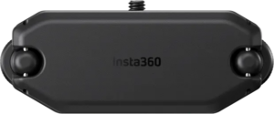 800q-01_134016 Musta Insta360 Magnetic Selfie Stick Holster -kotelo ylhäältä katsottuna, jossa on suorakulmainen runko, jossa on pyöristetyt reunat ja Insta360-logo keskellä.