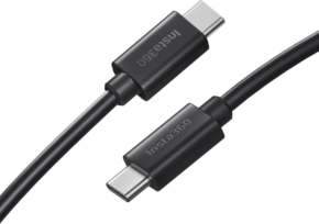 800q-01_134019 Insta360 Ace/Ace Pro Type-C to C -kaapeli -kaapeli on musta USB-C- ja USB-C-kaapeli, jonka molemmissa liittimissä on Insta360-brändi vaaleanharmaalla pohjalla.