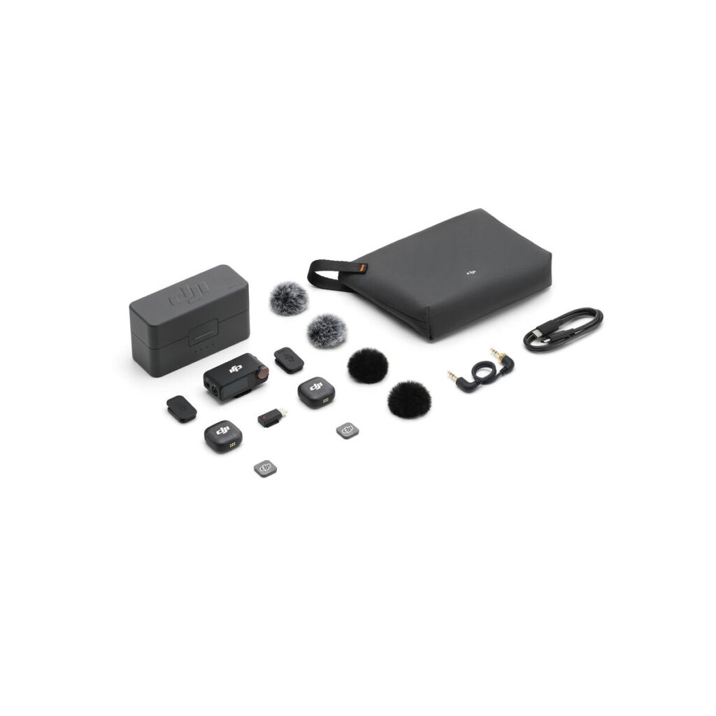 DJI_Mic3_2tx (1) DJI Mic 3 (2 TX + 1 RX + latauskotelo) -langaton mikrofonijärjestelmä