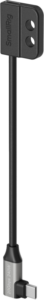 SmallRig 5595 USB-C tiedonsiirtokaapeli (uros → naaras) on musta ja hopeinen USB-C tiedonsiirtokaapeli, jossa on suorakulmainen muotoilu ja litteä, suorakulmainen liitin, joka sopii ihanteellisesti elektronisten laitteiden liittämiseen ja kiinnittämiseen.