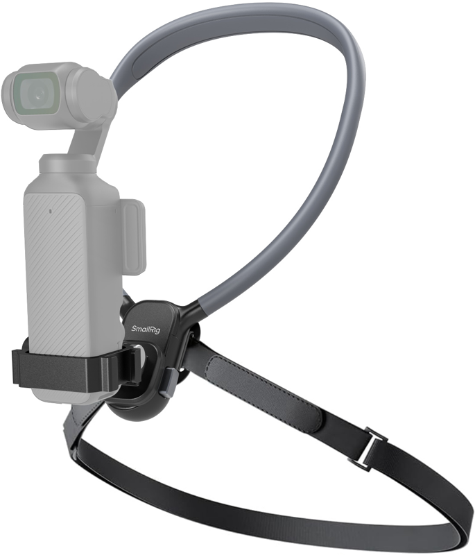 800q-01_134338 SmallRig 5567 Quick Release -kaulakiinnitin DJI Osmo Pocket 3:lle on säädettävillä hihnoilla varustettu rintavaljaat, jotka on suunniteltu kiinnittämään DJI Osmo Pocket 3 -laitteesi turvallisesti vakaaseen, kädet vapaana kuvaamiseen.