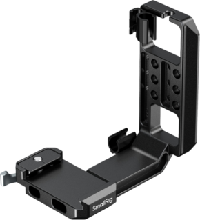 800q-01_134363 SmallRig 5594 Vertical Mounting Platform The Arca-type quick mount has a black metal L-bracket with mounting holes and slots for cameras and accessories.