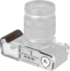 800q-03_134498 SmallRig 5563 L-shaped mount plate with wooden handle for OM System OM-3 -handle
