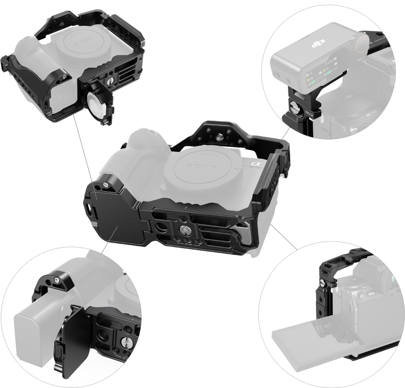 800q-04_134605 SmallRig 5583 Cage with AirTag Slot for Sony Alpha 7R V / 7 IV / 7S III / 1 / 7R IV -kehikko