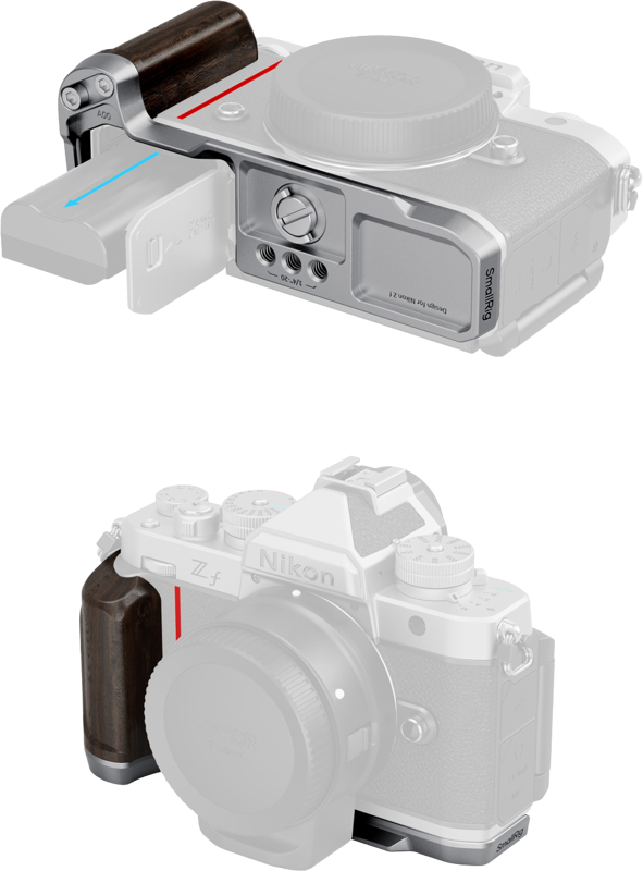 800q-04_134686 SmallRig 5707 L-Shape Mount Plate & Wooden Handle Nikon Z f -otekahva