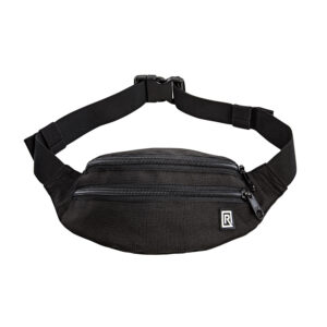 1608818247_221 BlackRapid Waist Pack Black on musta vyötärölaukku, jossa on säädettävä hihna, muovisolki, kaksi vetoketjulokeroa ja pieni suorakulmainen logolaastari edessä.