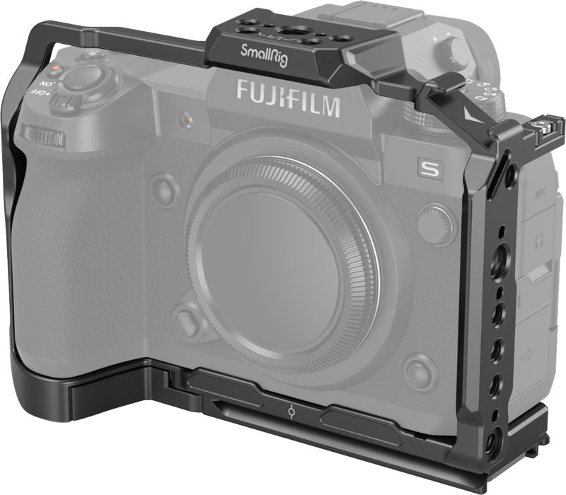 800q-01_120688 SMALLRIG 3934 Cage for Fujifilm X-H2S sopii turvallisesti kameran runkoon ja tarjoaa kiinnityspisteitä ja lisäsuojaa pitäen hallintalaitteet ja logon esteettömänä.
