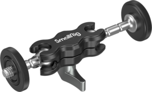 800q-01_3238B SMALLRIG 3238 Mini Magic Arm with Universal Ballhead on metallinen kameran lisälaite, jossa on kaksi säädettävää niveltä ja peukaloruuvilukot molemmissa päissä laitteiden kiinnittämistä tai asemointia varten.