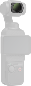 800q-01_135061 The SmallRig 5831 Attachable ND2-ND32 filter is a grey filter designed for the DJI Osmo Pocket 3, a compact handheld camera with a gimbal lens, rectangular touchscreen and control buttons.
