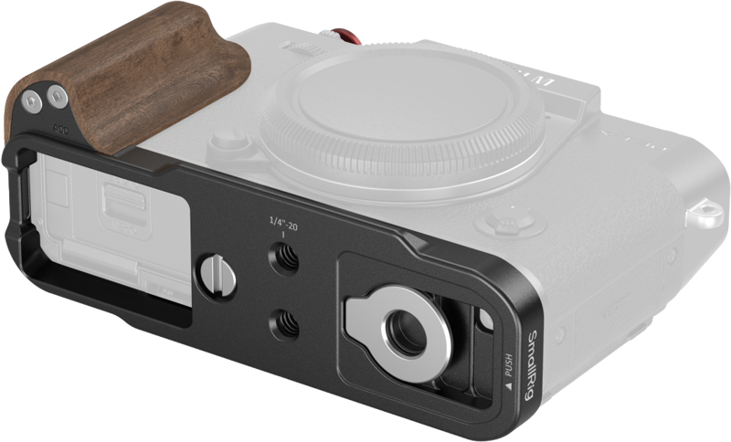 SmallRig 5666 L-Shaped Mount Plate with Wooden Handle Fujifilm X-T30/II/III musta