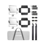 Godox Litemons LP1200Bi Bi-Color LED Light Panel 2 Light Kit Valkoinen