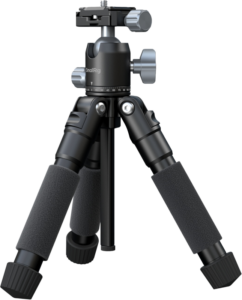 800q-01_134873 SmallRig 5470 VT-20Pro Portable Desktop Tripod -pöytäteline on kompakti musta kolmijalka, jossa on pehmustetut vaahtomuovikahvat, säädettävät nupit ja kuulapääkiinnitys kameroille tai muille laitteille.