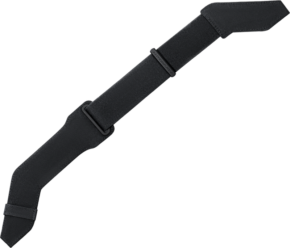 Antigravity Vision Head Strap on musta säädettävä hihna, jossa on pehmustetut osat ja soljet ja joka on suunniteltu laukkujen tai koteloiden kantamiseen.