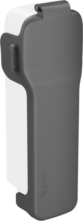 800q-01_135711 SmallRig 5610 Protective Case for DJI Osmo Pocket 3 is a grey and white rectangular electronic accessory with smooth, rounded edges, side clip and "Smiling" embossing near the bottom of the grey section.