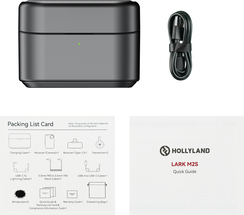 800q-02_130878 Hollyland Lark M2S Combo Version Charging Case (Space Gray) Fit for Lark M2S -latauskotelo
