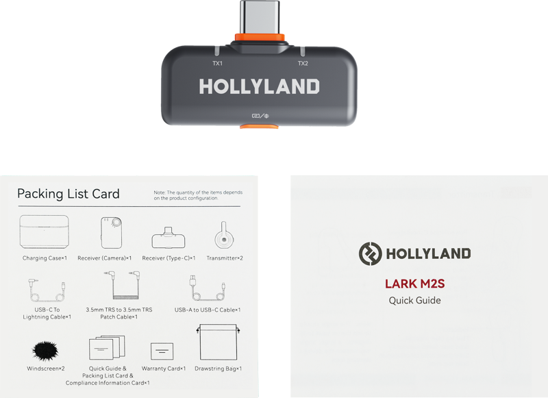 800q-02_130880 Hollyland Lark M2S USB-C Receiver (Space Gray) Fit for Lark M2S -USB-C-vastaanotin