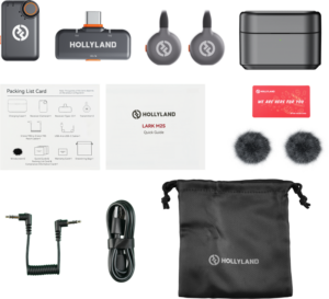 800q-02_130885 Hollyland Lark M2S Mini Combo Wireless Lavalier Microphone Mini Combo (Space Gray) -langaton mikrofonijärjestelmä